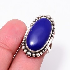 Lapis Lazuli Gemstone 925 Sterling Silver Ring S.7 R124811