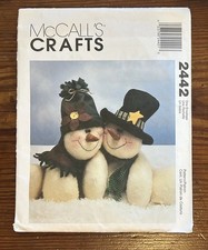 McCall's Crafts Sewing Pattern 2442 15" Melting Hearts-Snowman-Christmas Plush