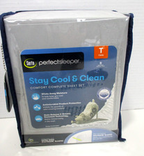 SERTA 3 Piece Twin Sheet Set Gray Antimicrobial Odor Stain Resistant