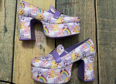 Care Bears Platform Shoes Purple Dolls Kill Size 12 High Heel