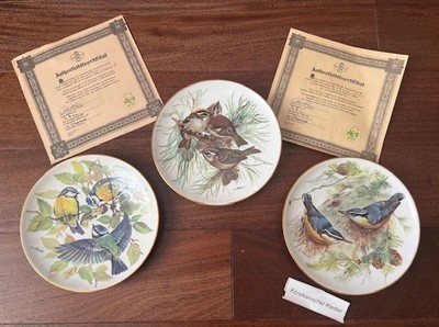 Lot OF 3 Ursula Limited Edition Band Birds Plates Auth Germany 1985 Vintage BOX