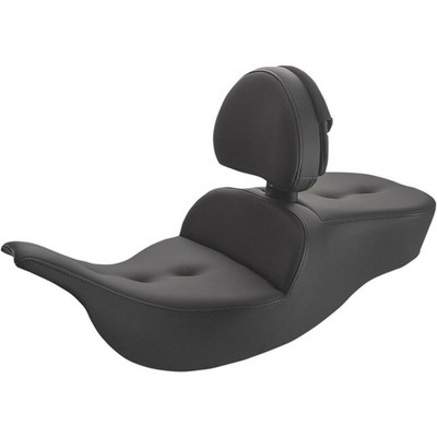 Saddlemen Roadsofa  Pillow Top Seat - With Driver Backrest - Black 897-07-181BR