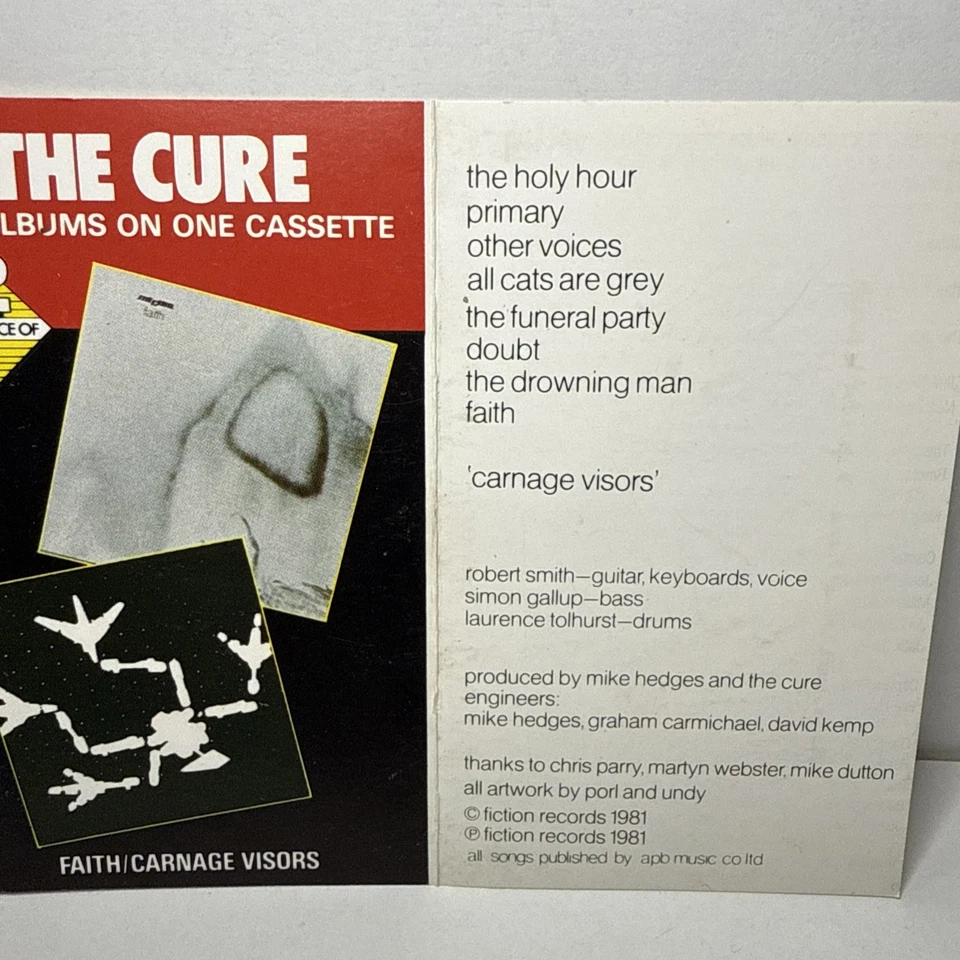 The Cure - Faith / Carnage Visors - Cassette Tape In Very Good Condition Rare - Image 2 of 4
