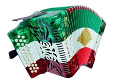 Rossetti 31-key Diatonic 12 Bass Button Accordion Mexican Flag - Key of FBE
