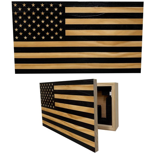 Black American Flag Hidden Gun Cabinet by Bellewood Designs - 第 1/9 張圖片