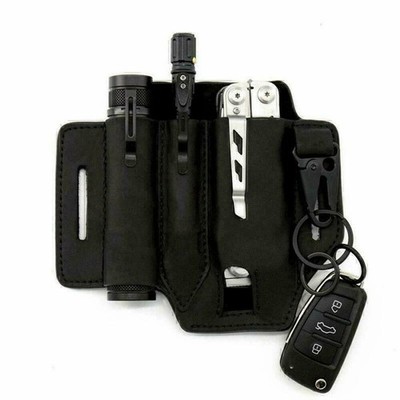Für Herren Echtleder Multitool Lederscheide EDC Pocket Organizer Holster Tasche 