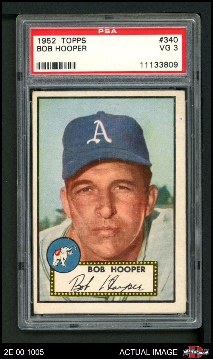 1952 Topps #340 Bob Hooper Athletics PSA 3 - VG