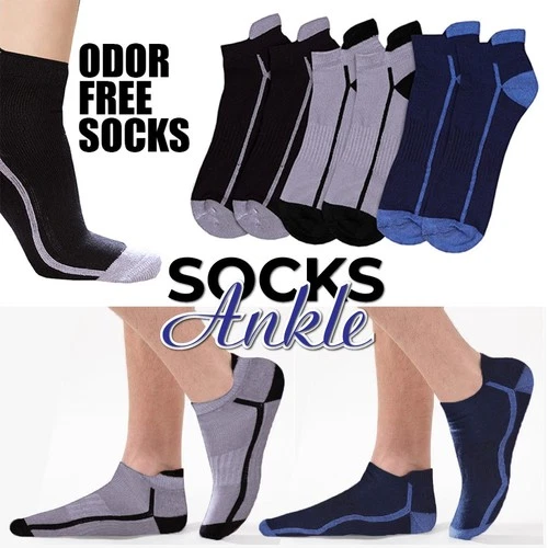 Odor Free Men Non Elastic Ankle Socks Loose Soft Grip Top Adults UK 6-8, 8-11