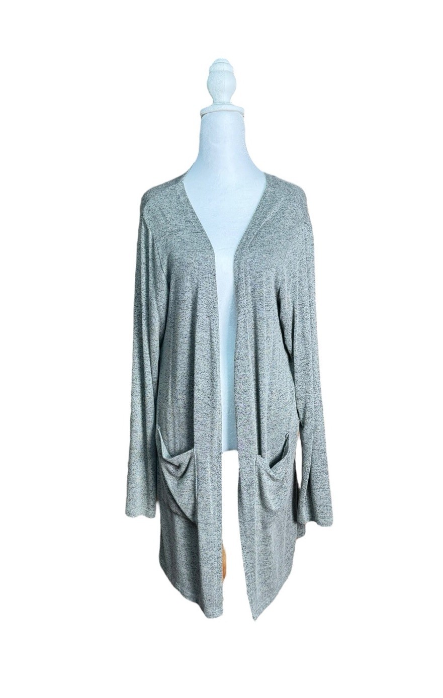 Zyia Active Heather Gray Open Front Cardigan Sz M… - image 1