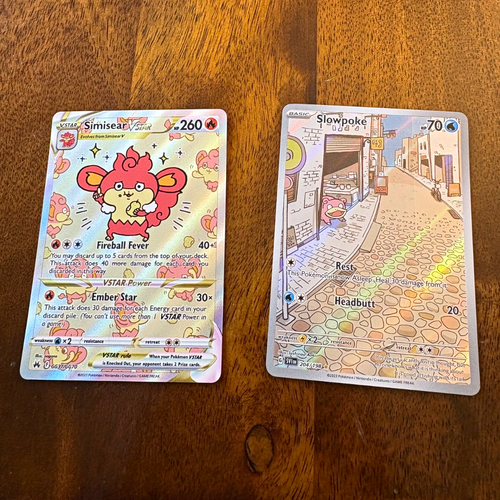 Simisoar Pokemon Pokemon TCG 2-Card Lot Simisear VSTAR GG37/GG70 & Slowpoke Butt 204/198 ...