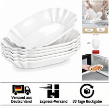 Elegantes 6-teiliges Pommesschalen-Set aus cremeweißem Porzellan 19,5x12 cm