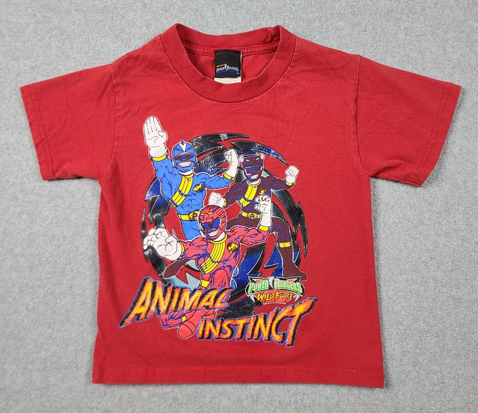 Vintage Y2K Power Rangers Wild Force T-Shirt Sz Youth Small Saban 2002