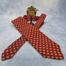 Robert Talbott Mens Burgundy Red Silk Medallion Geometric Necktie Made in USA