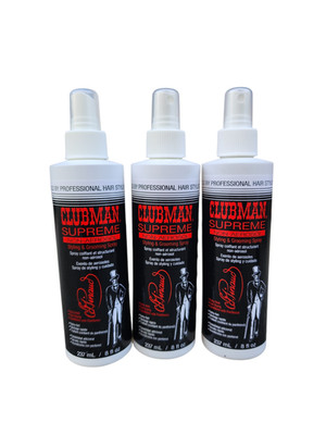 3 PACK Clubman Supreme Non-Aerosol Styling Grooming Spray 8 oz New