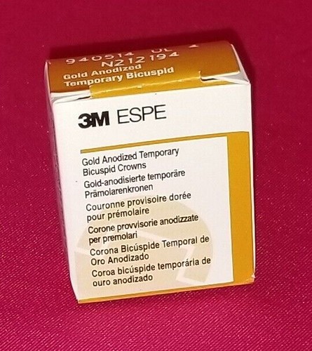 3M ESPE UNITEK GOLD ANO CROWNS SIZE 4 REPLACEMENT CROWNS 1ST ULB 940514 5/BX - Afbeelding 1 van 4