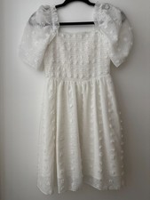 Womens White Polk-a-dot Dress Size Small