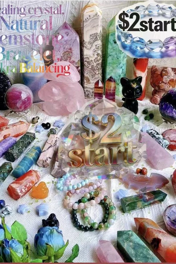 🔥$2Crystal Auction LIVE!✨Rare Gemstones,  Healing Crystals🎁Free Shipping