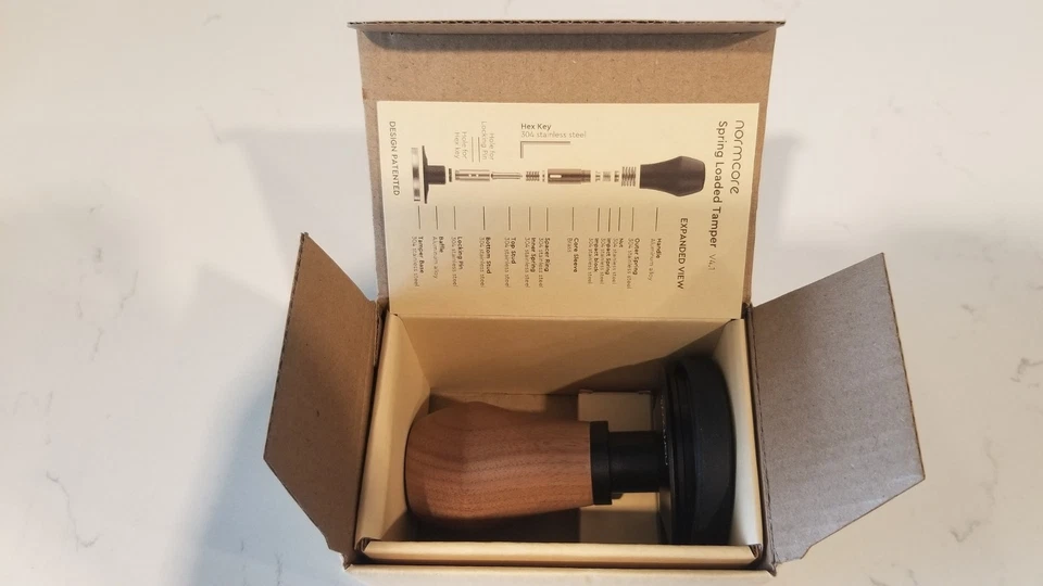 Normcore Coffee Tamper V4.1 эспрессо с пружинной загрузкой 58,5 мм бариста коричневый орех - Изображение 3 из 4
