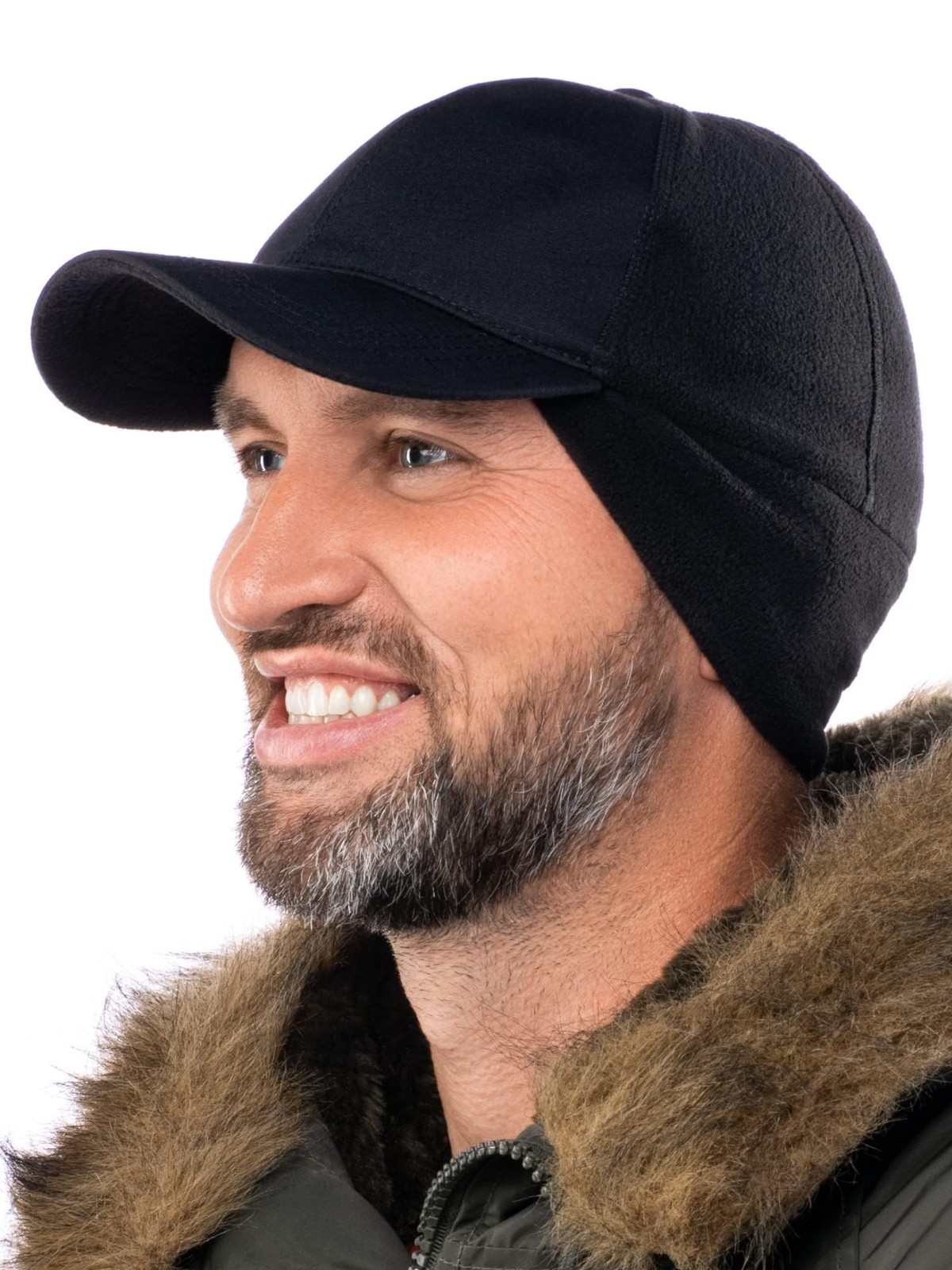 2SBR 2SABERS Mens Winter Hat with Earflaps and Visor - Warm Trucker Baseball ...