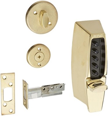 Kaba Ilco 710803 2-3/8'' Backset Simplex Light Commercial Keyless Lock Bright Bra