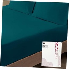 100 Egyptian Cotton Fitted Sheet Only - 800 Thread Count 16" Deep Twin Teal