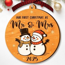 Our First Christmas Ornament 2025 - Mrs and Wedding Gifts for Married