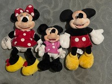 Lot of 3 Disney Mickey Mouse Minnie Mouse 12 15" Stuffed Animal Plush Toy