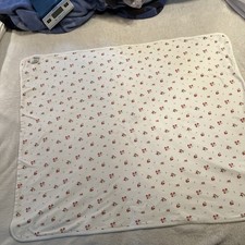 Vintage Rainbow Tag Gymboree Floral Embroidered Reversible Baby Blanket Read Des