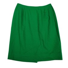 Vintage Kasper Company ASL Size 6P Skirt Kelly Green Wool Pencil Petite USA Made