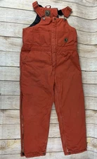 Berne Insulated Work Bib Overalls Youth Size Large 14-16 Orange 