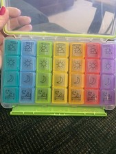 7 Day Pill Organizer 4 Times Daily Large Weekly Travel Case 28 Slots
