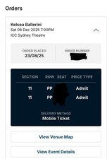 2x Kelsea Ballerini Sydney concert tickets: A-Reserve, 6th Dec, cost price
