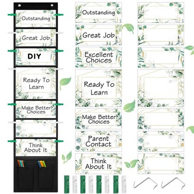 49 Pcs Eucalyptus Student Behavior Clip Chart Classroom Management Pocket Chart