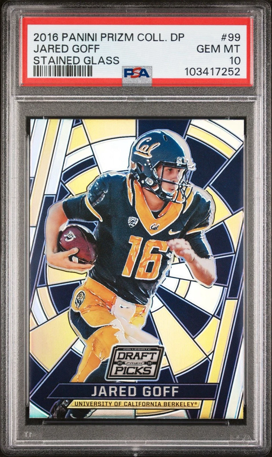 Jared Goff Panini Prizm Collegiate Draft Picks Stained Glass #99 Base