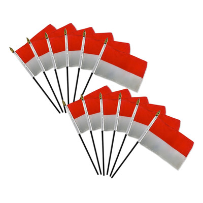 1 Dozen Monaco 4x6in Mini Handheld Country Stick Flags for Parades, Classrooms