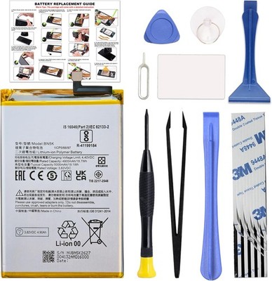 New BN5K Battery Compatible with Redmi 12C Poco C55 Includes Repair Tools