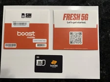 LOT of 10 NEW Boost Mobile Sim Cards - 5G - Expanded Network - iPhone & Android