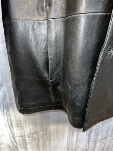 VTG Men’s Wilson Pelle Studio 90s Y2K Long Soft Black Leather Jacket XL Lined - Picture 9 of 20