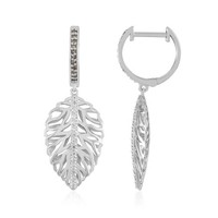 Cavill Damen Ohrstecker 0,45Ct Blatt Rhodiniert Sterlingsilber Echtschmuck-