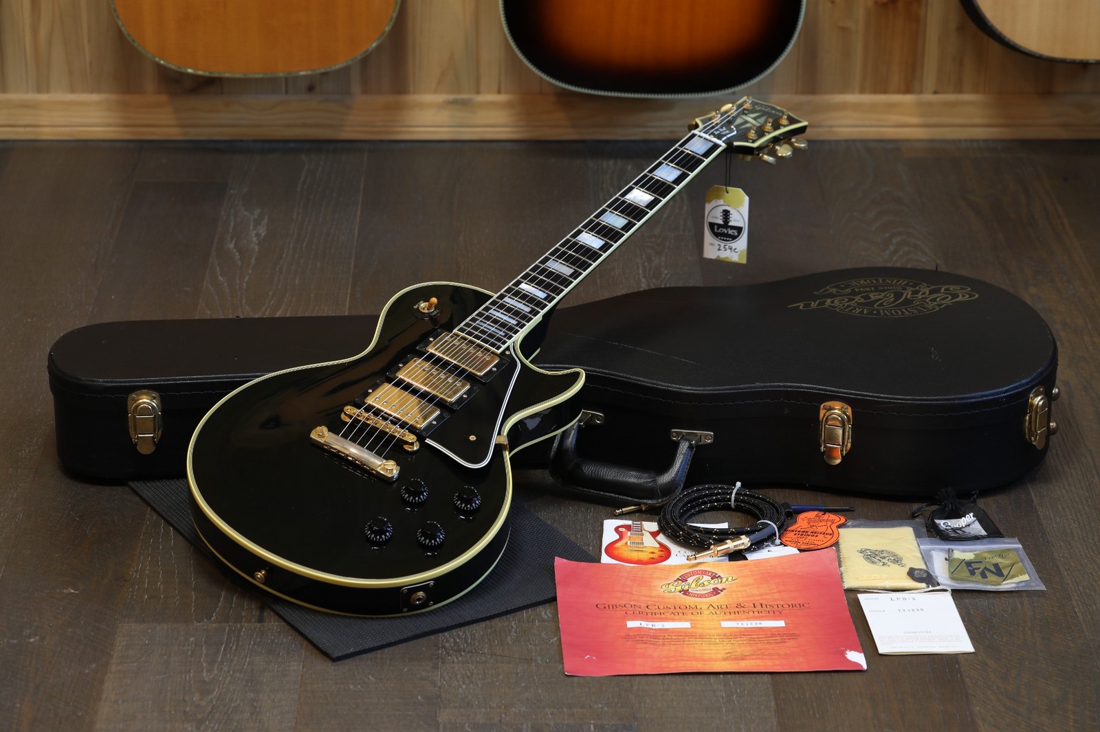 2003 Gibson CS '57 Les Paul Custom LPB-3 3 PUP Guitar Black Ebony + COA OHSC