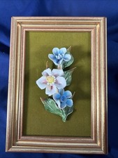 Capodimonte Italian Porcelain Flowers Framed in Goldtone Frame 5x7 Gallery Wall
