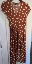 forever 21 maxi dress medium size brown polka dot