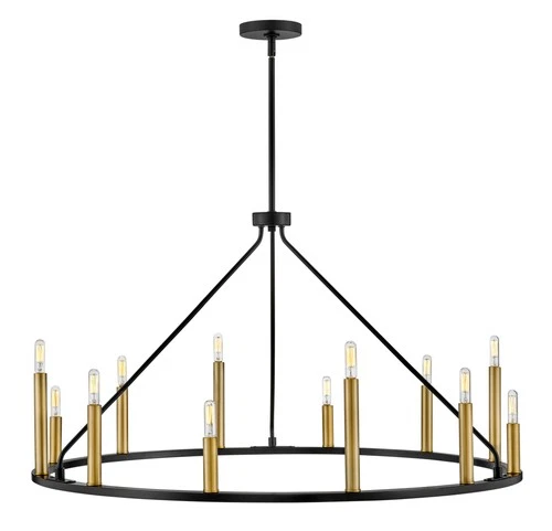 Lark 83159 Lazlo 12 Light 38"W Ring Chandelier - Black - Picture 6 of 9