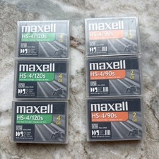 3 X Maxell HS-4/120s 4gb  3 X HS-4/90S 2 Gb4mm Data Cartridges DDS NEW 6 Total