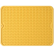 Silicone Dish Drying Mat for Multiple Usage,Easy clean,Eco 16"L x 12"W Yellow