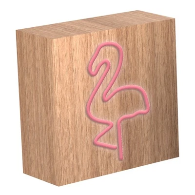 Enceinte Bluetooth Néon Lumineuse L Charge Induction Flamingo ColorLight, Rose - Photo 1/2