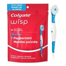 Max Fresh Wisp Disposable Travel Toothbrushes, Mini Toothbrush, Peppermint, 24