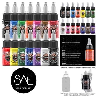 14-Farben Tattoo-Tinte | 15ml/Flasche | Leicht Absorbierbar
