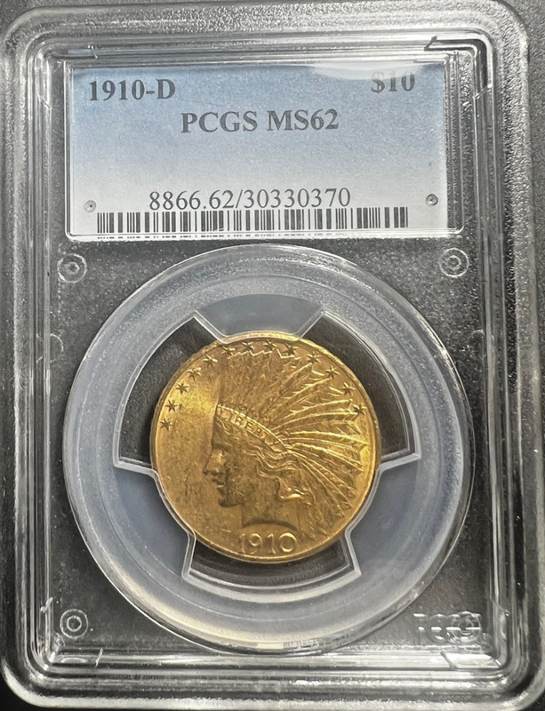1910-D INDIAN $10 PCGS MS62 ~ Most Beautiful of The Gold Coins!