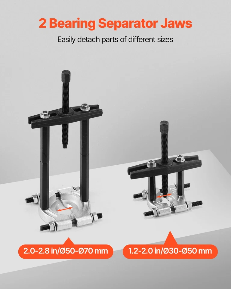 VEVOR Ensemble d'extracteurs de roulements 14PCs avec Étui Capacité de 5 Tonnes - Photo 2/4